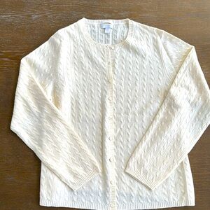 Charter Club 2 Ply Cashmere Cardigan Cream size L. Never worn!
